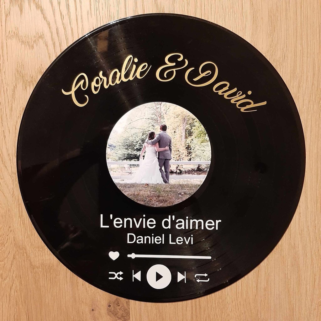 Vinyle personnalisé avec photo et chanson 